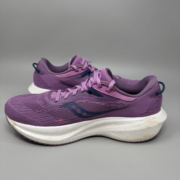 Saucony Triumph 21 Womens 11 Shoes Purple Running Walking Sneaker S10881-32 - Picture 2 of 10